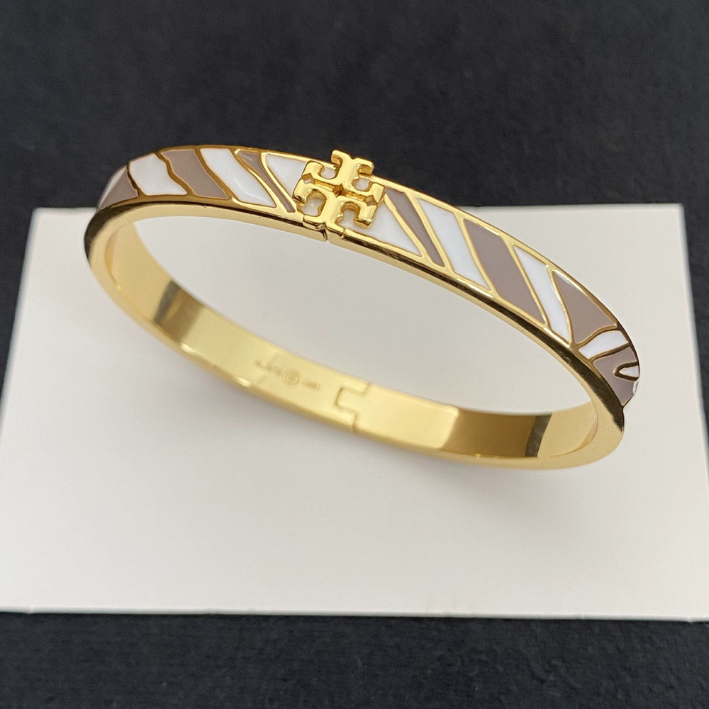 Tory Burch Inlaid Color Enamel Painted Clasp Bracelet